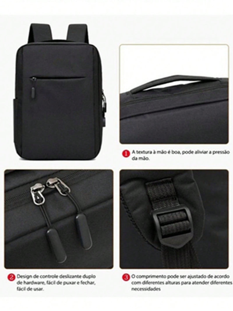 Mochila unissex Resistente à água para Notebook com Usb