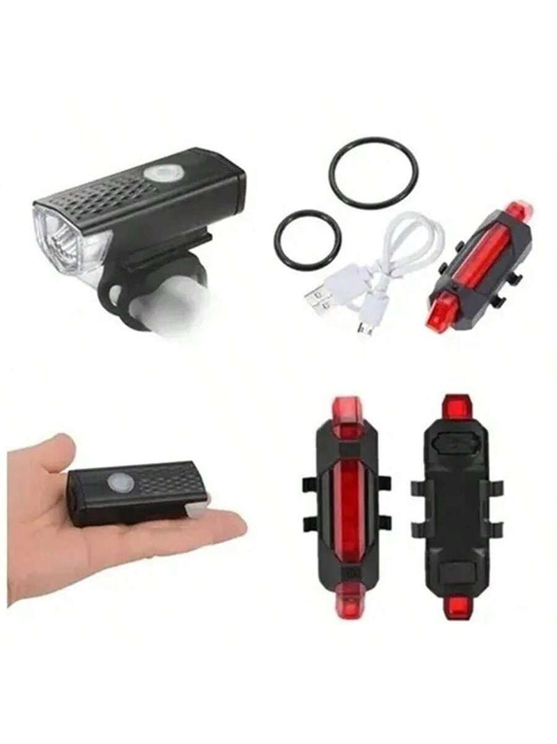 Kit Farol Bike Frontal + Pisca Traseiro Led Usb Recarregável RAL SHOP