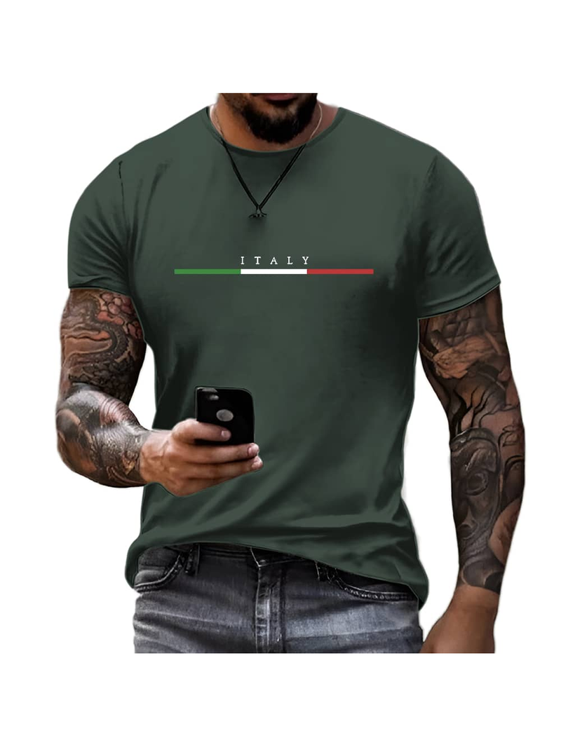 Camiseta Masculina Estampada Italia 100% Algodao