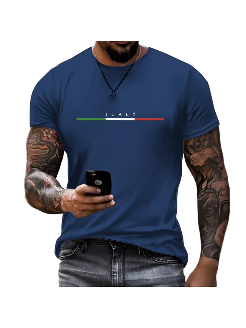 Camiseta Masculina Estampada Italia 100% Algodao