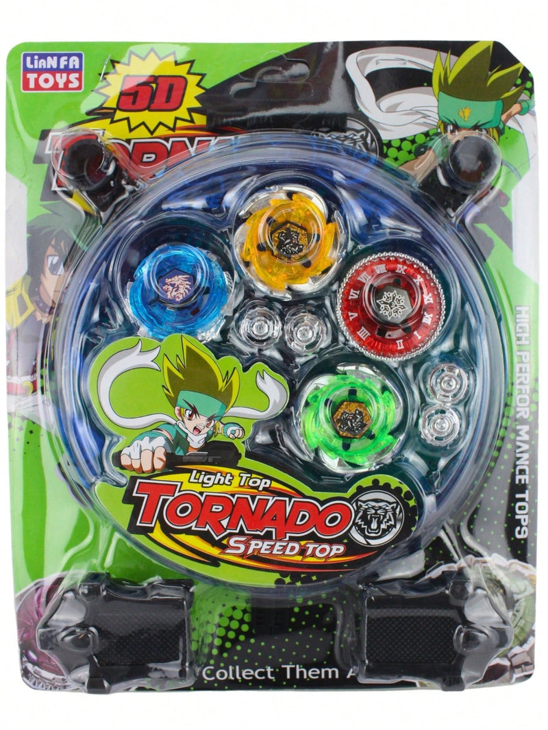 Kit Tornado Gyro Metal Led 4 beys + 2 Lançador + 1 Arena 19cm