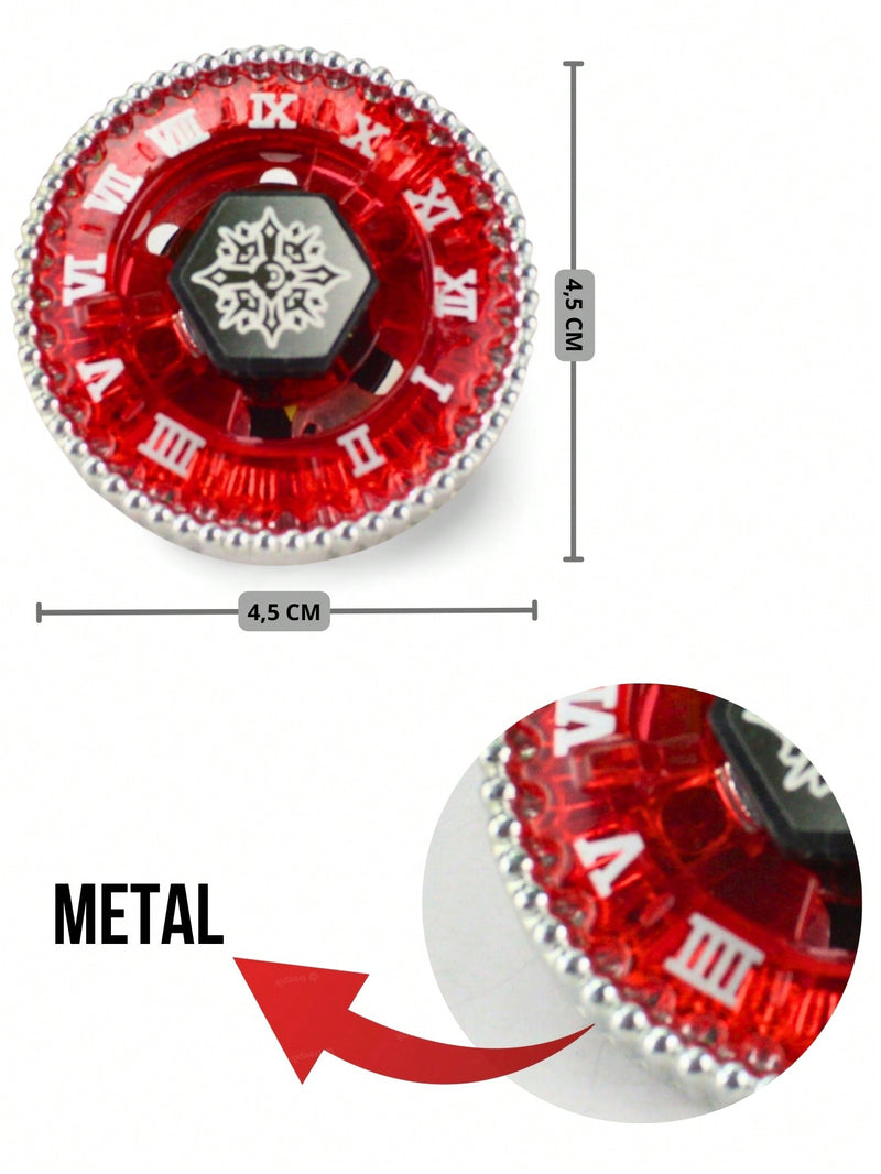 Kit Tornado Gyro Metal Led 4 beys + 2 Lançador + 1 Arena 19cm