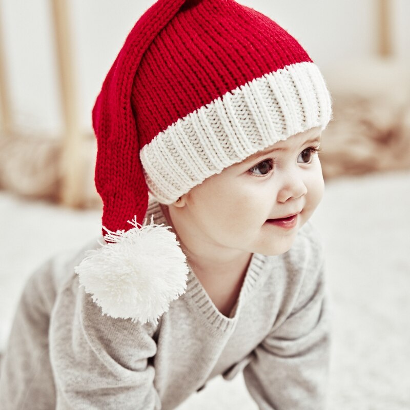 Gorro de Natal de malha adulto e infantil