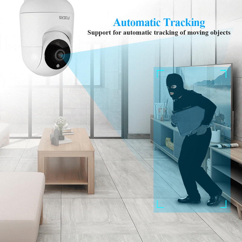 Câmera de vigilância wifi 3MP c/ audio e Rastreamento Automático. Tuya Smart Home