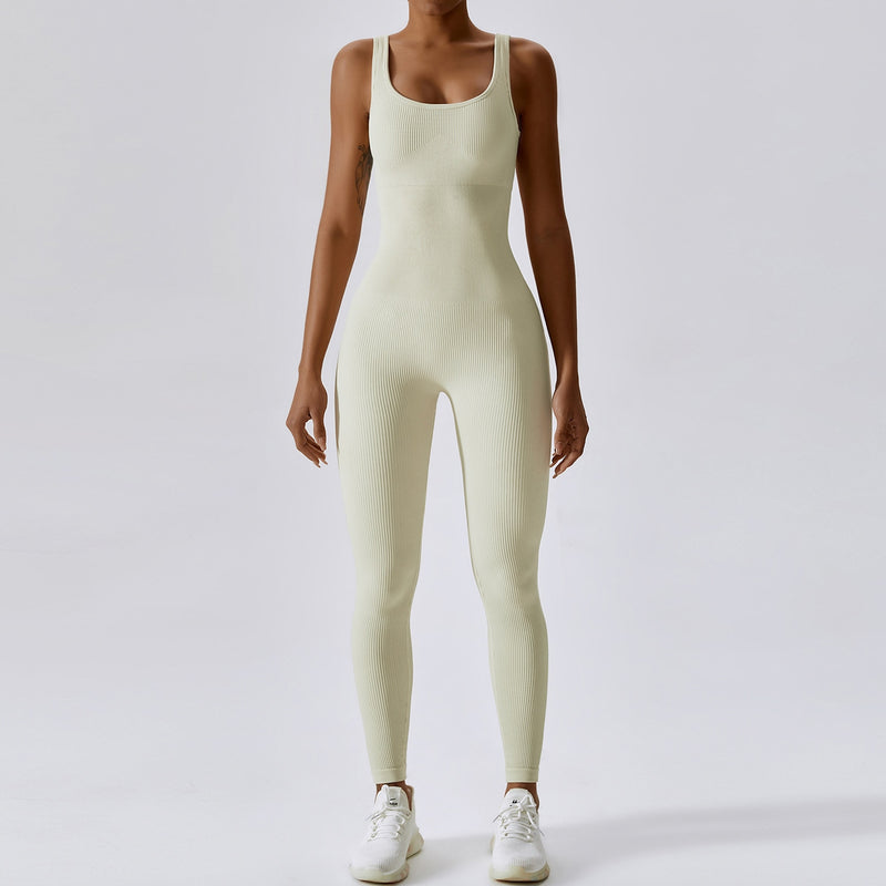 Macacão feminino fitness Bodysuit sem costura