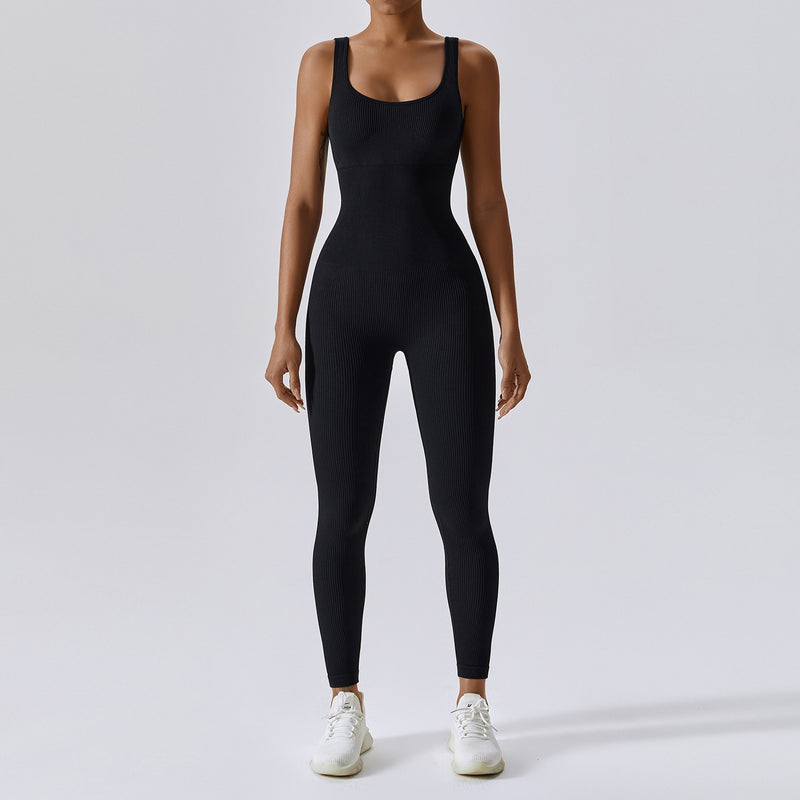 Macacão feminino fitness Bodysuit sem costura
