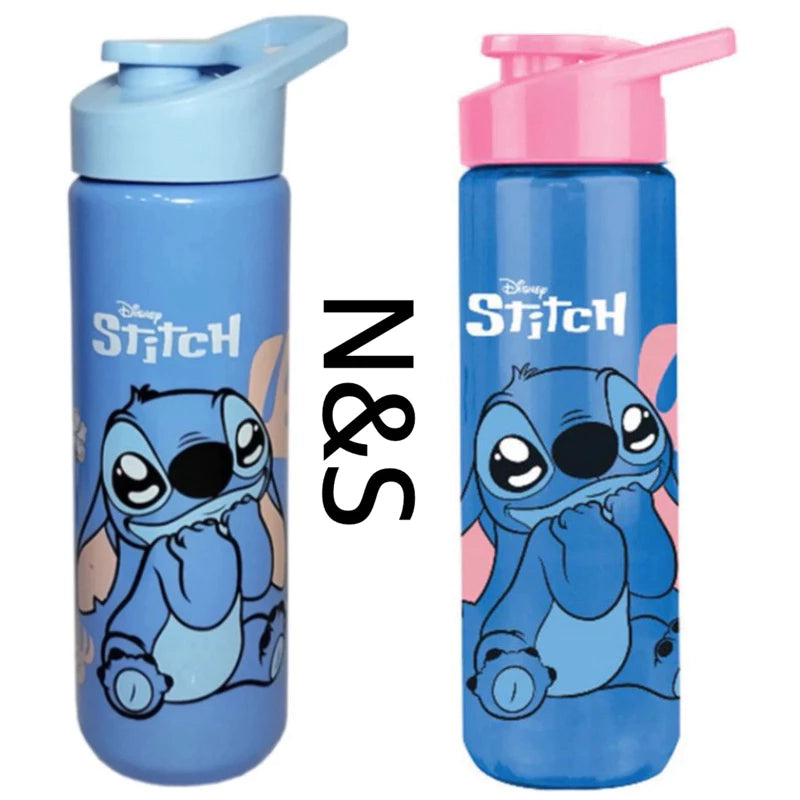 Garrafa Squeeze Plástico Stitch Com Tampa E Alça Infantil Adulto