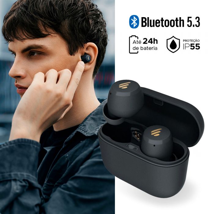 Fone TWS Bluetooth 5.3 e bateria 24 até horas - EDIFIER W160T