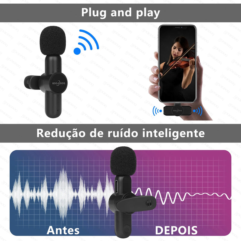Microfone Lapela s/ fio Iphone/Android
