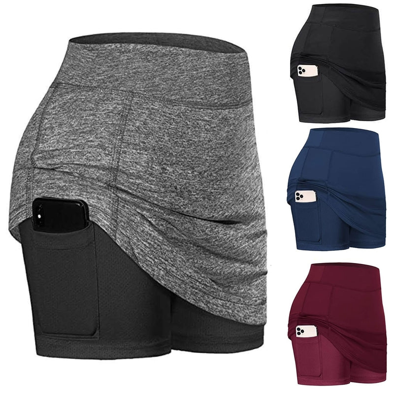 Saia shorts com bolso lateral p/ academia