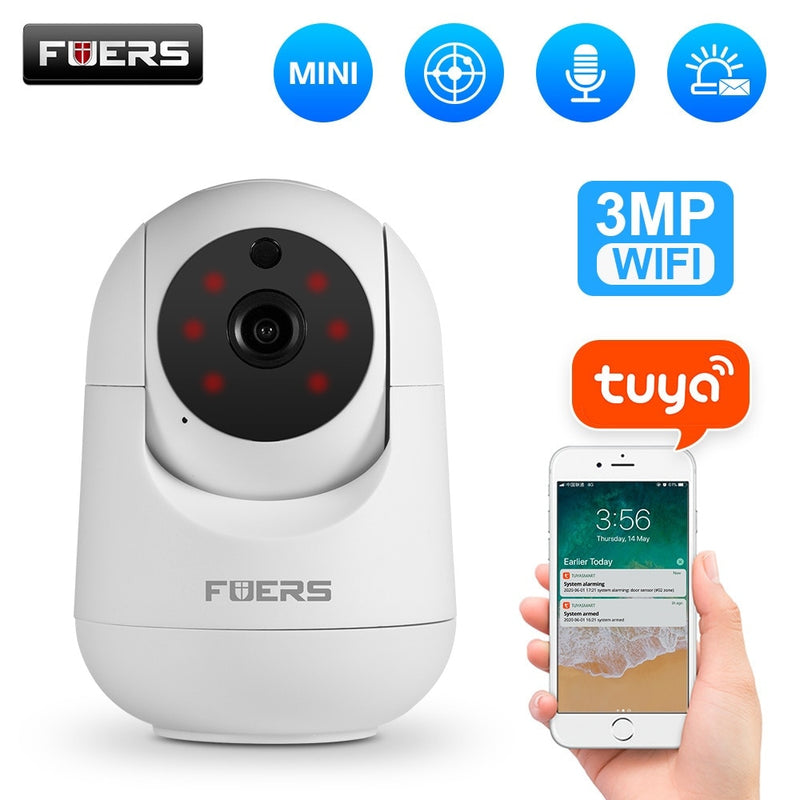 Câmera de vigilância wifi 3MP c/ audio e Rastreamento Automático. Tuya Smart Home